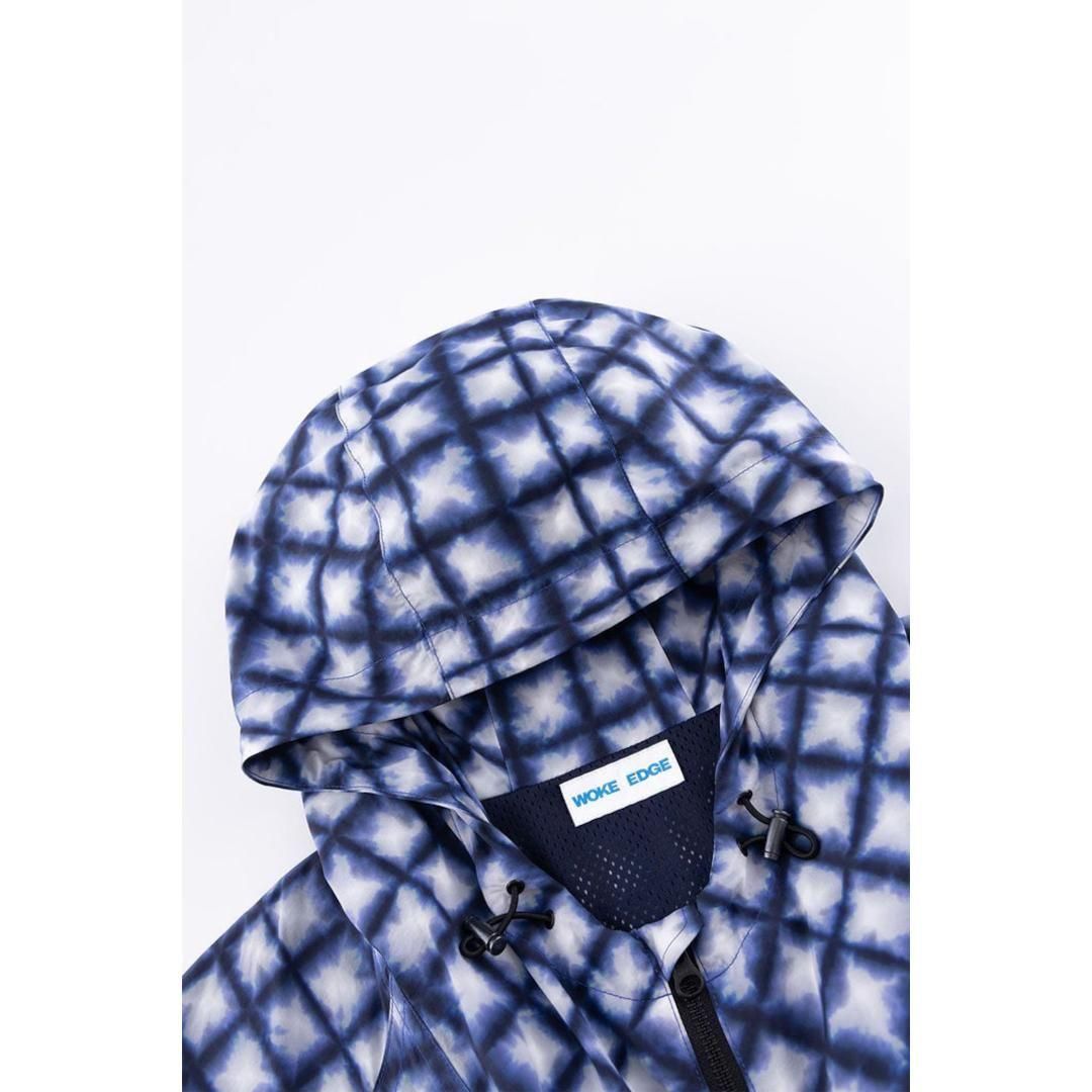 WOKE EDGE Tiedye Check Parka マウンテンパーカー WOKE EDGE|ウォークエッジ Tiedye Check Parka BLUE (2511-15913