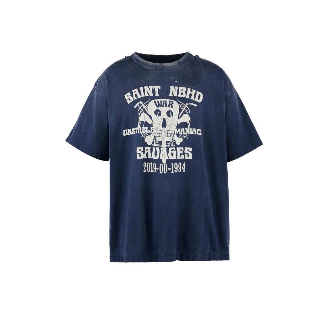  SAINT Mxxxxxx ڥ ޥ NH_SS TEE /STHD.SAINTNBHD/NVY (SM-HR8-0000-C71) 