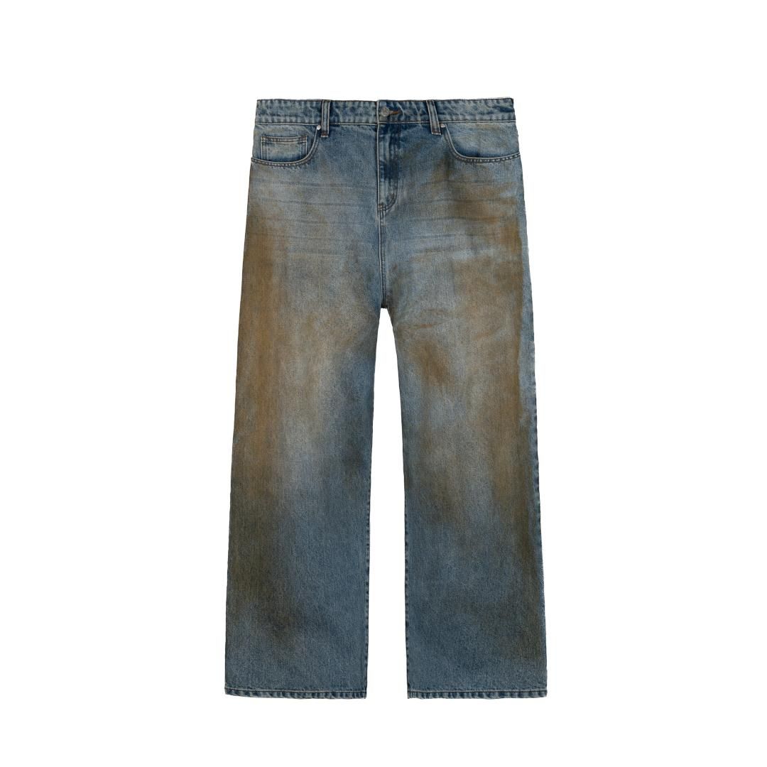 Basketcse | Хåȥ   LAX BAGGY denim mud wash BLUE/DIRT