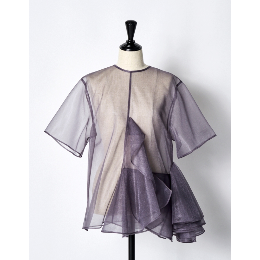 RUMCHE ڥࡦ Moon Ruffle Sheer Tops / gray (R25S10607)