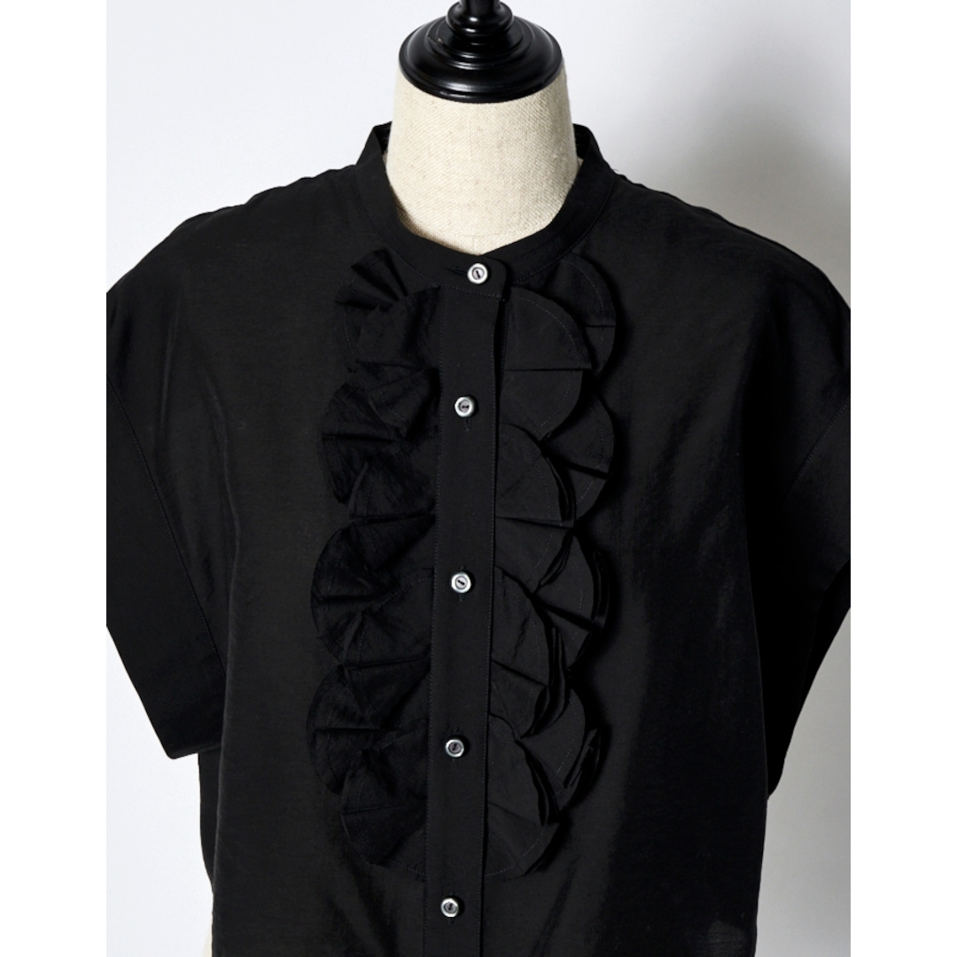 トップス RUMCHE Moon Ruffle Shirt / black Moon Ruffle Shirt