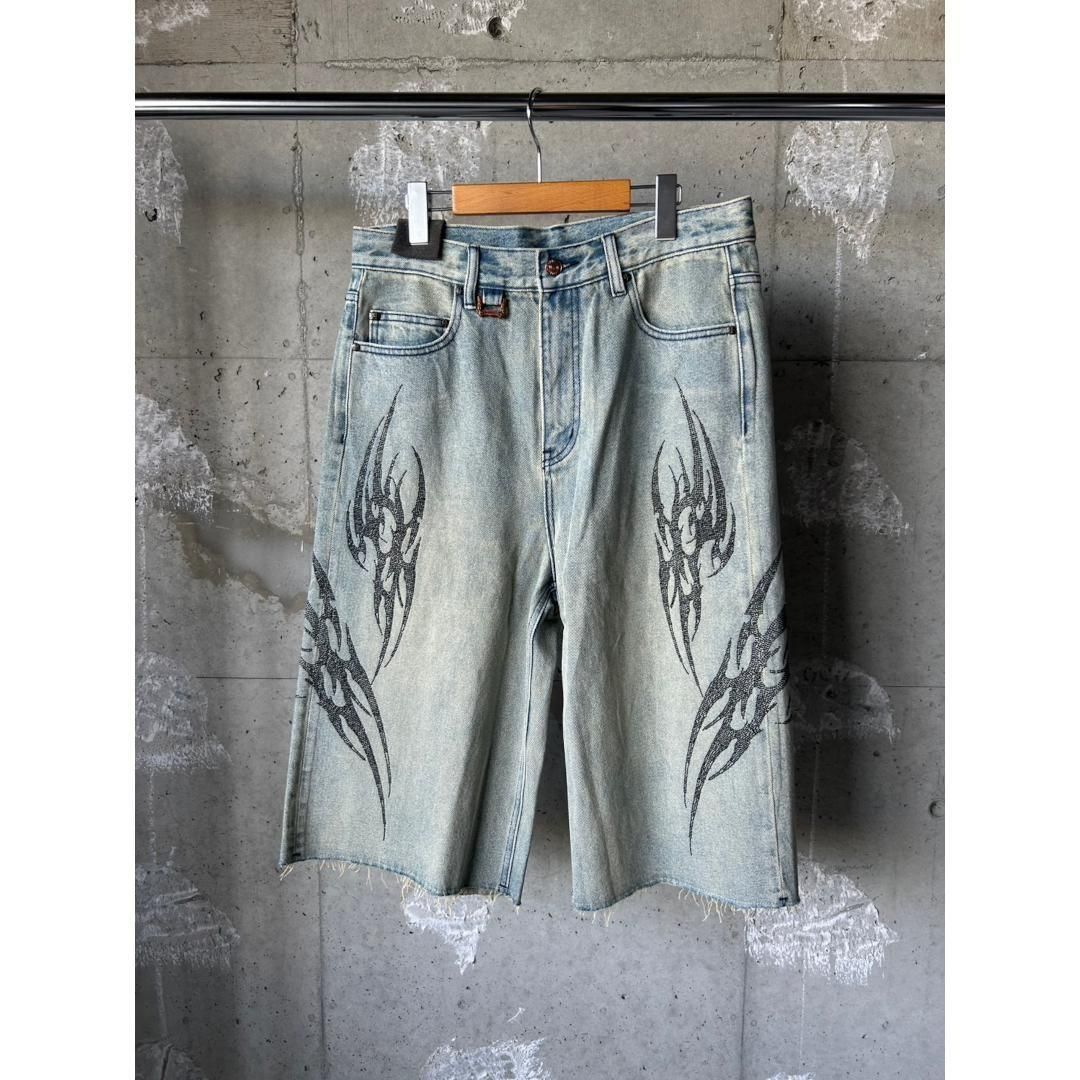 SUPPLIER|ץ饤䡼  TRIBAL RHINESTONE DENIM SHORTS  BLUE   (2512-08117-01220003)(01220004)