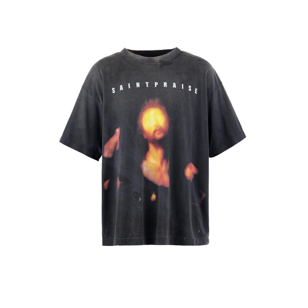SAINT Mxxxxxx ڥ ޥ SS TEE / SAINT PRAISE / BLACK  (SM-HR8-0000-010) 