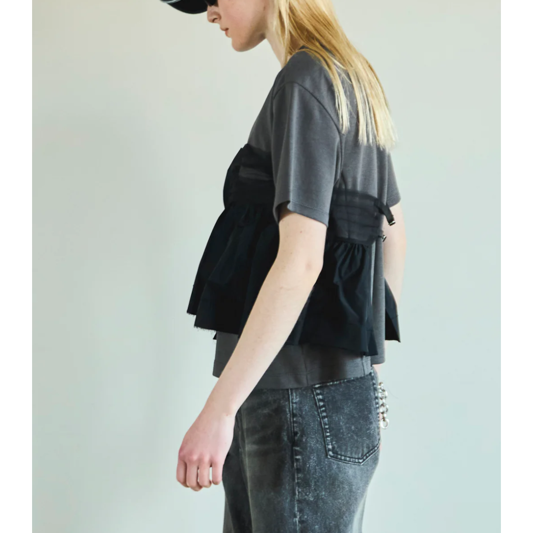 ●入手困難●MAISON SPECIAL ドッキングツイステッドTシャツ グレー Docking Twisted T-shirt/ドッキングツイステッドTシャツ