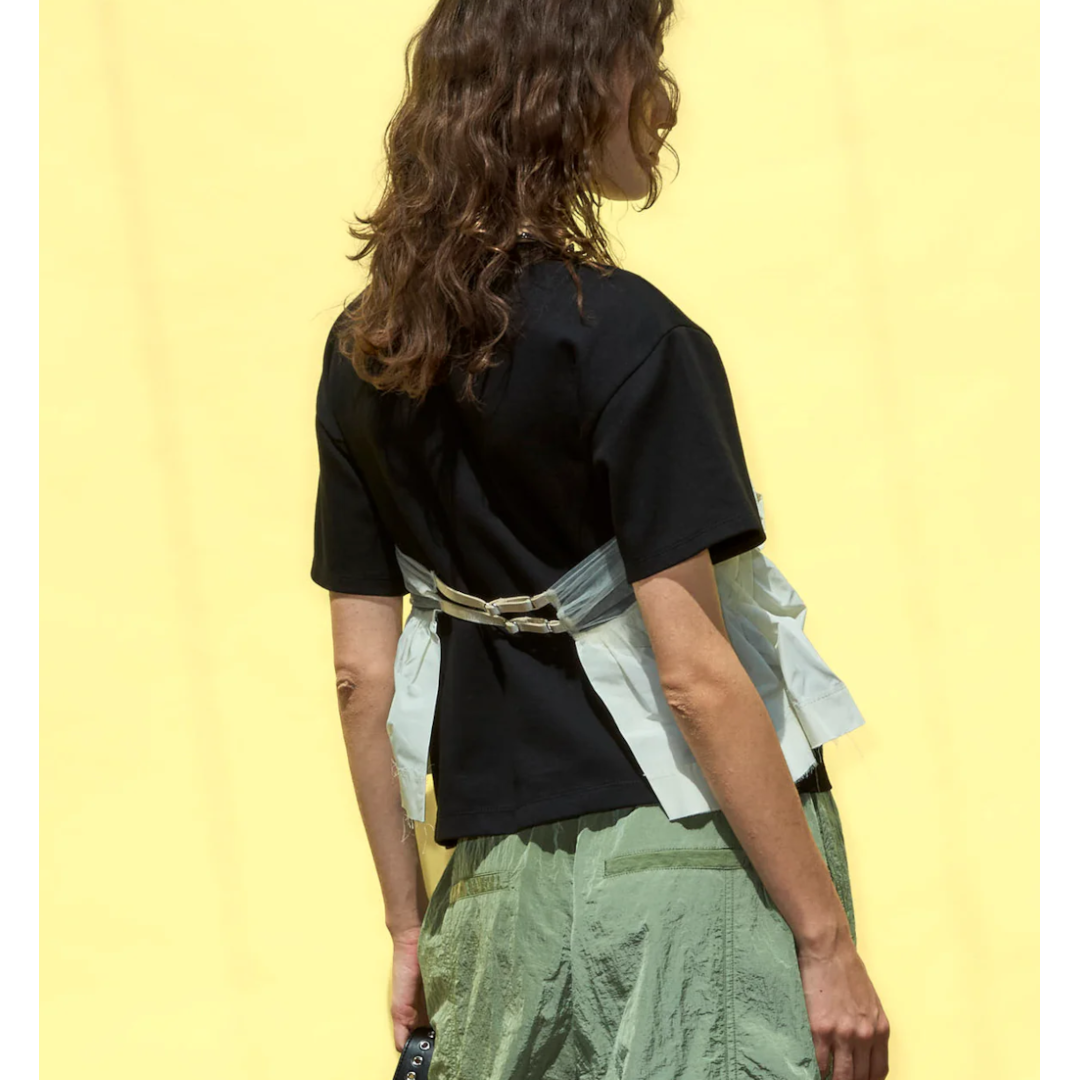 [MAISON SPECIAL]ドッキングツイステッドTシャツ/BLACK Docking Twisted T-shirt/ドッキングツイステッドTシャツ