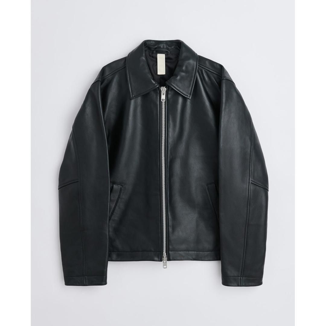 SUNFLOWER | ե  SHORT LEATHER JACKET  BLACK (6027)