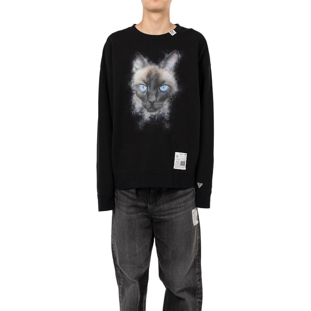 Maison MIHARA YASUHIRO|ߥϥ䥹ҥ  Cat Printed Sweatshirt  BLACK (J15PO742) 