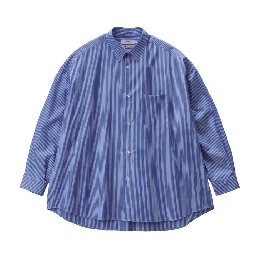 Graphpaper | եڡѡ  SIDOGRAS L/S Oversized Regular Collar Shirt BLUE STRIPE (GM252-50010) 