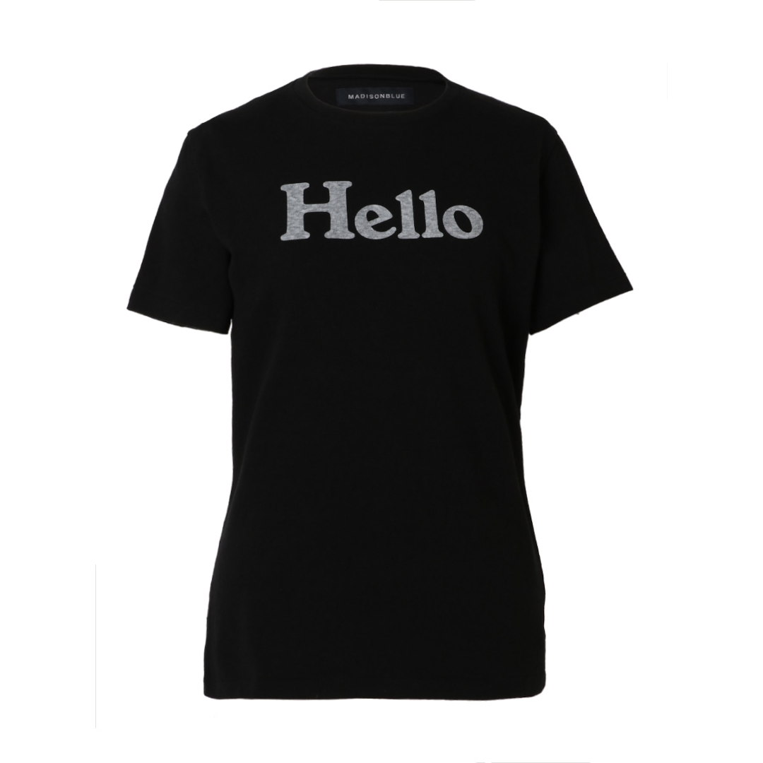 MADISONBLUE ڥޥǥ֥롼 HELLO TEE BLACK (MB000-7001)