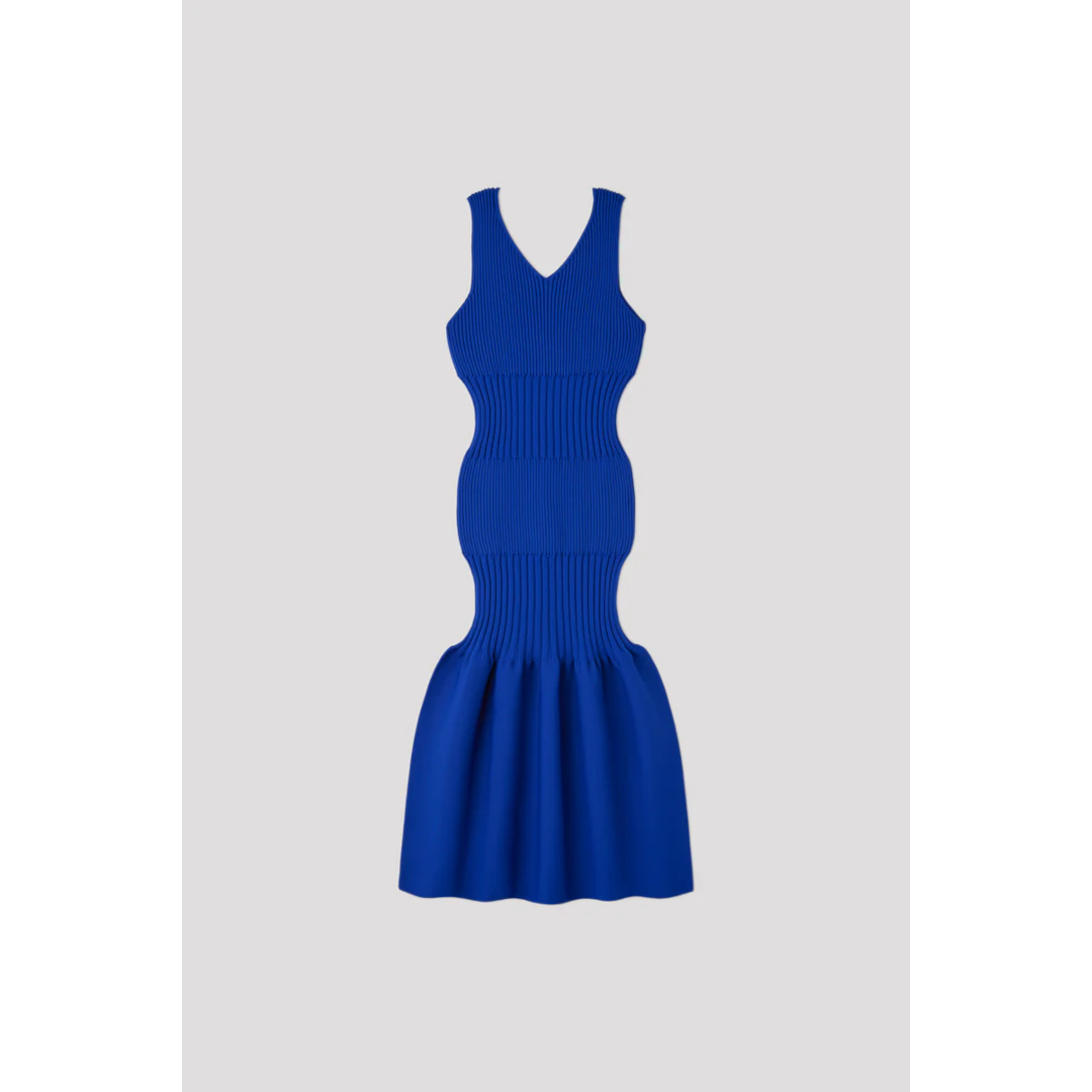 CFCL ڥե FLUTED V-NECK SLEEVELESS MERMAID DRESS BLUE (CF010KH119)