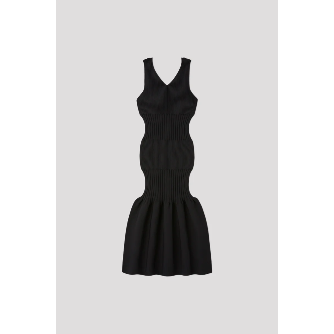 CFCL ڥե FLUTED V-NECK SLEEVELESS MERMAID DRESS BLACK (CF010KH119)