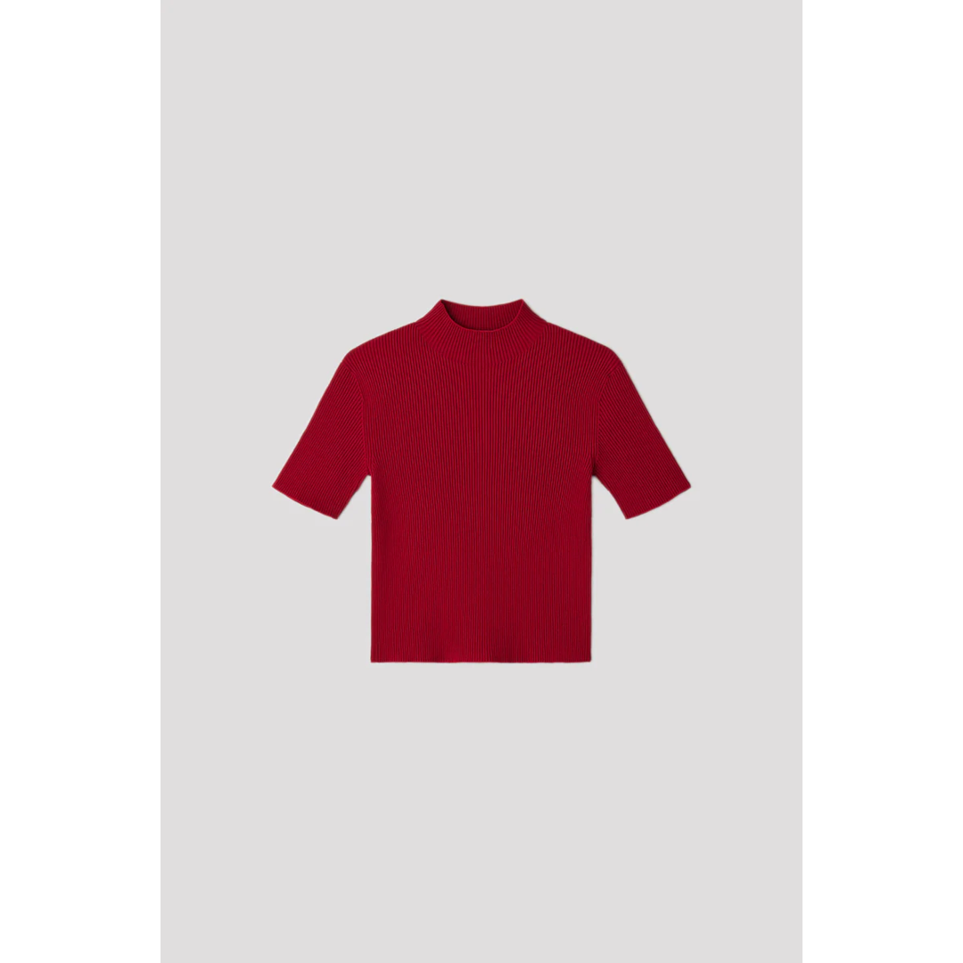CFCL ڥե PORTRAIT SHORT SLEEVE TOP MAROON RED (CF010KN018)