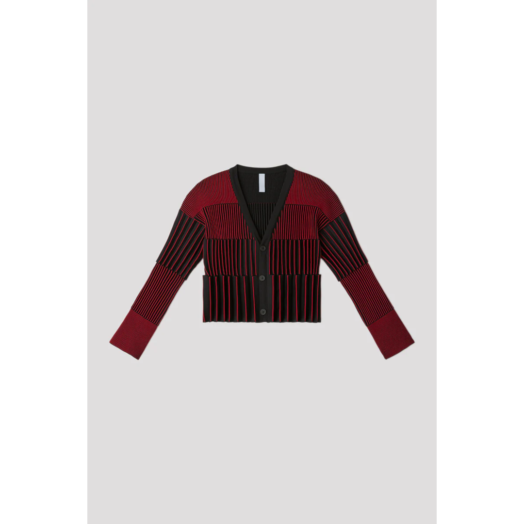 CFCL ڥե ACCORDION CROPPED CARDIGAN MAROON RED MULTI (CF010KE083)