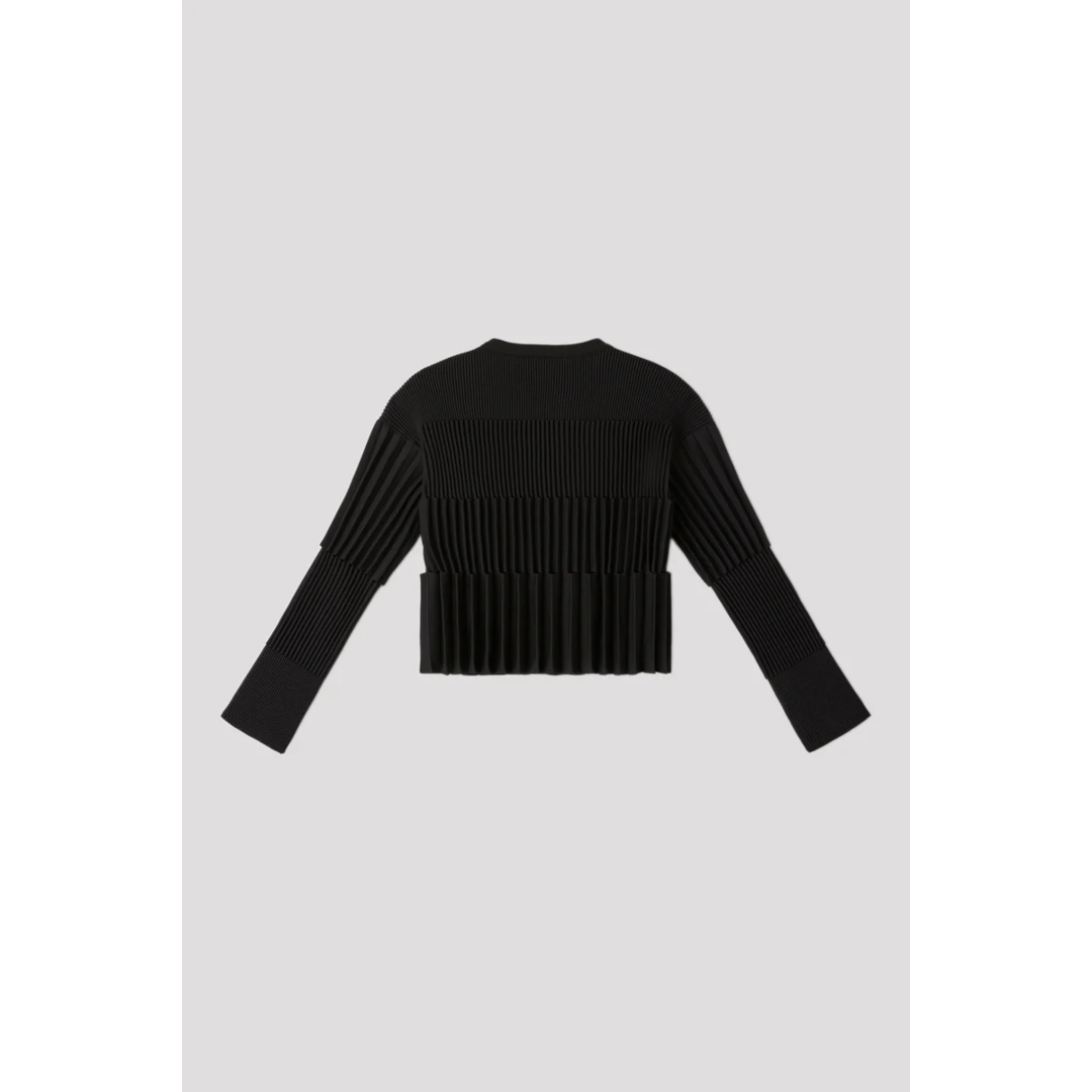 CFCL 【シーエフシーエル】 ACCORDION CROPPED CARDIGAN BLACK