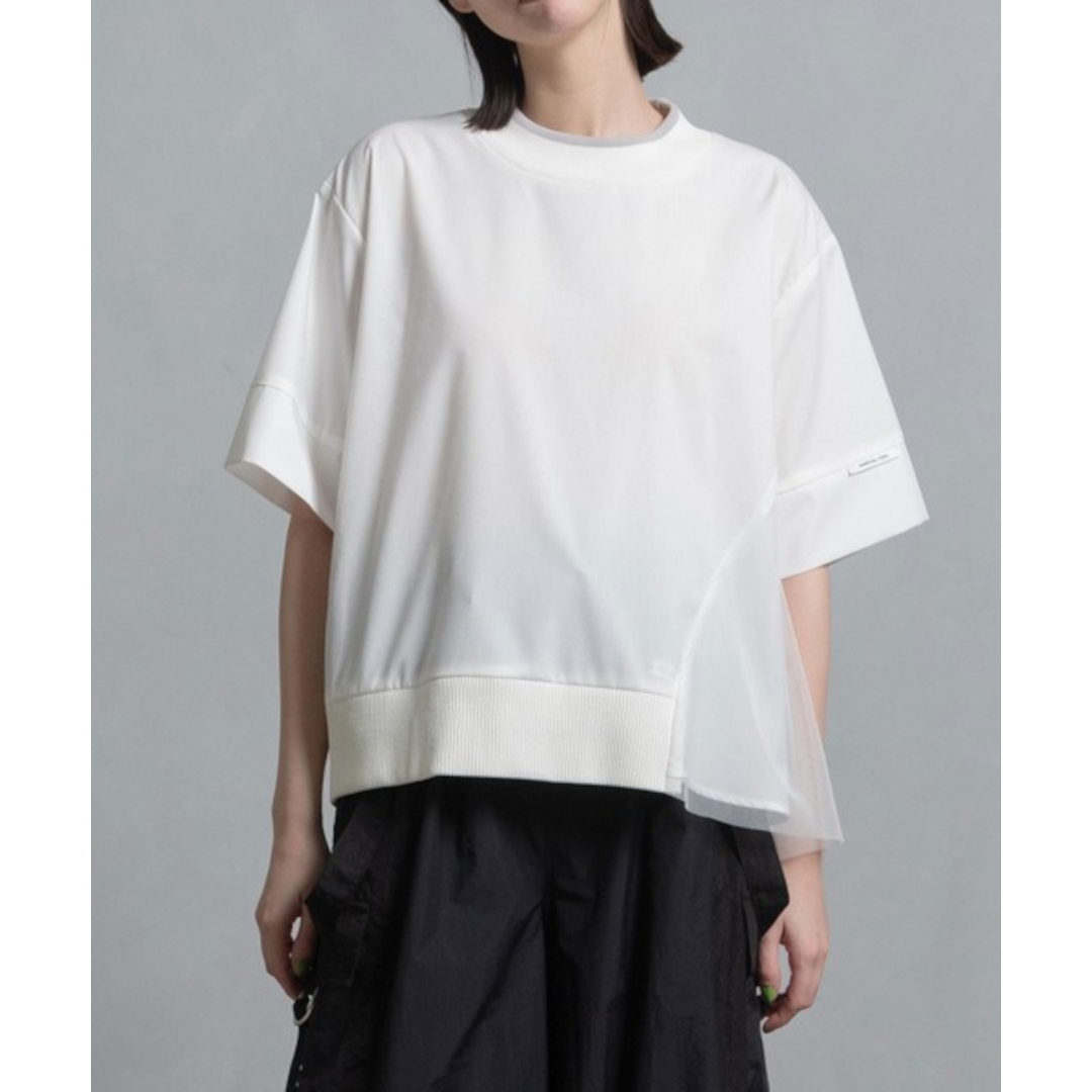 マルシャルテル MARECHAL TERRE リブチュールトップス Tシャツ 黒 セール】リブチュールトップス（Tシャツ/カットソー）｜MARECHAL