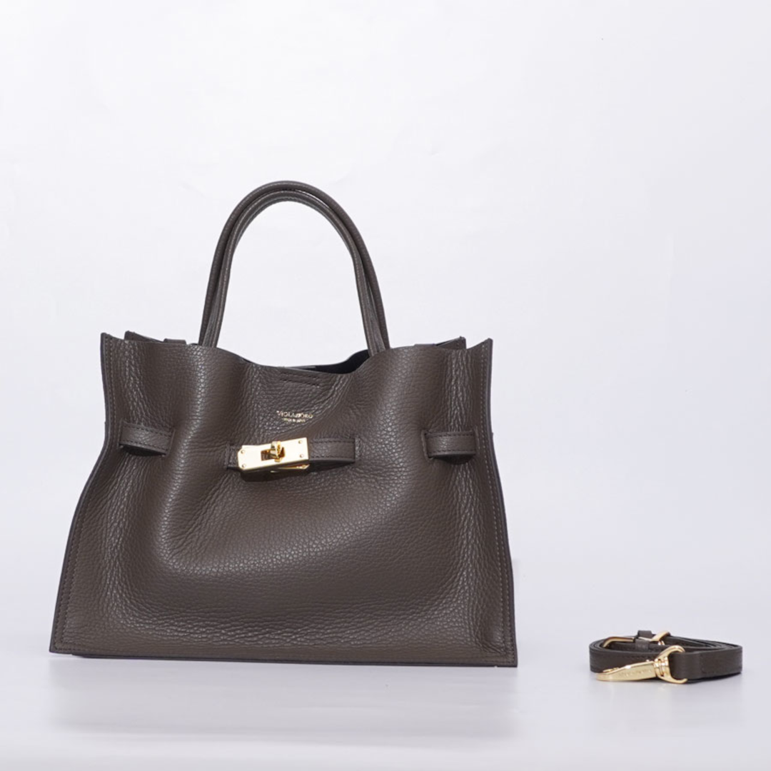 VIOLAd'ORO ڥɡ ꥢWե쥶ȡȥХå M D/TAUPE/BLACK (V-1496)