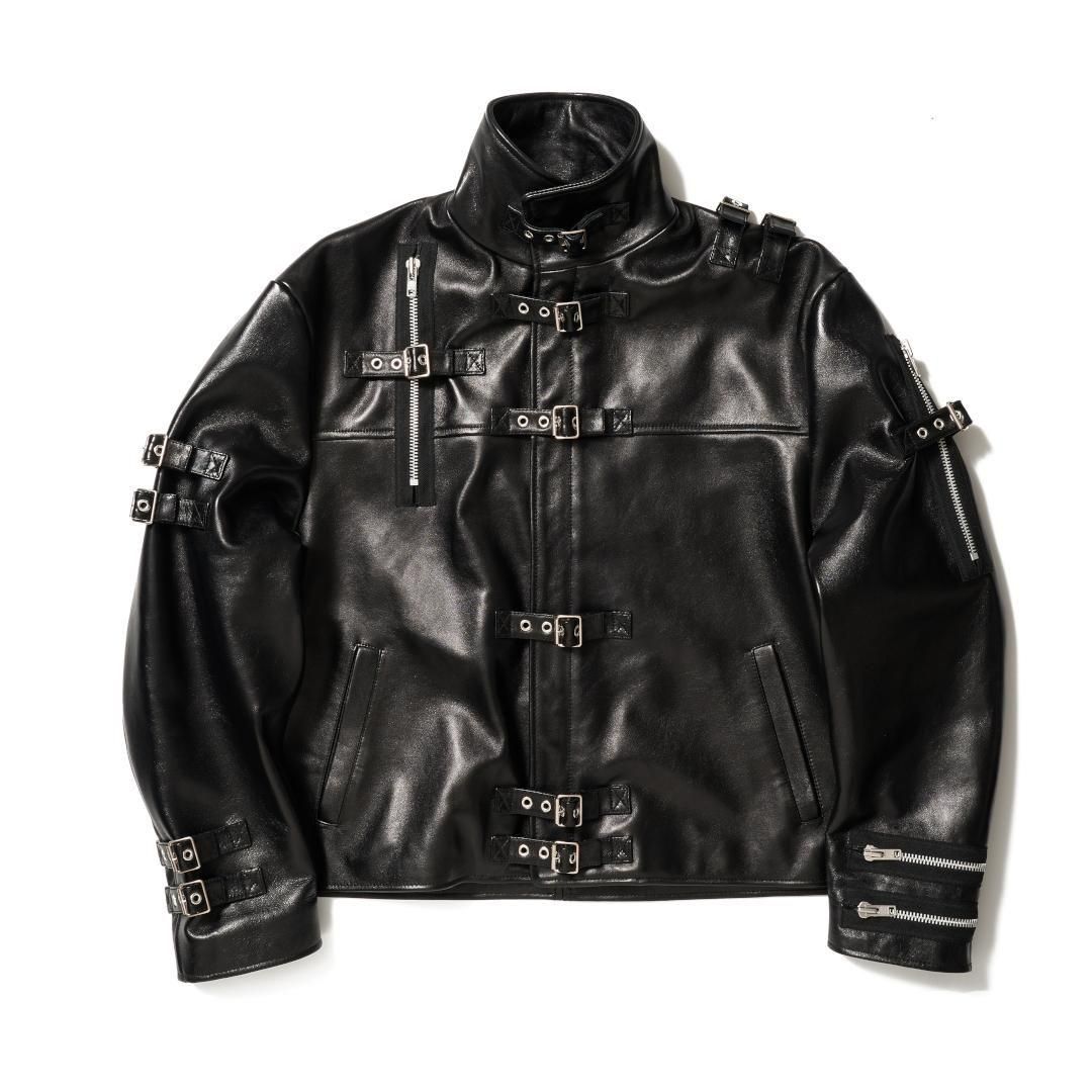 doublet | ֥å  BUCKLE OVERRLOAD LEATHER JACKET  BLACK (25AW06BL222) 