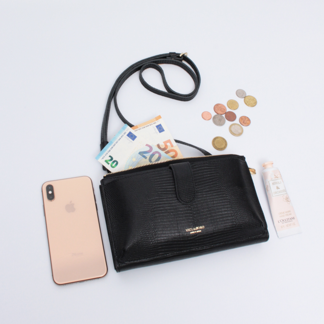 VIOLAd'ORO】 【ヴィオラドーロ】 リザード型押しレザー 横型
