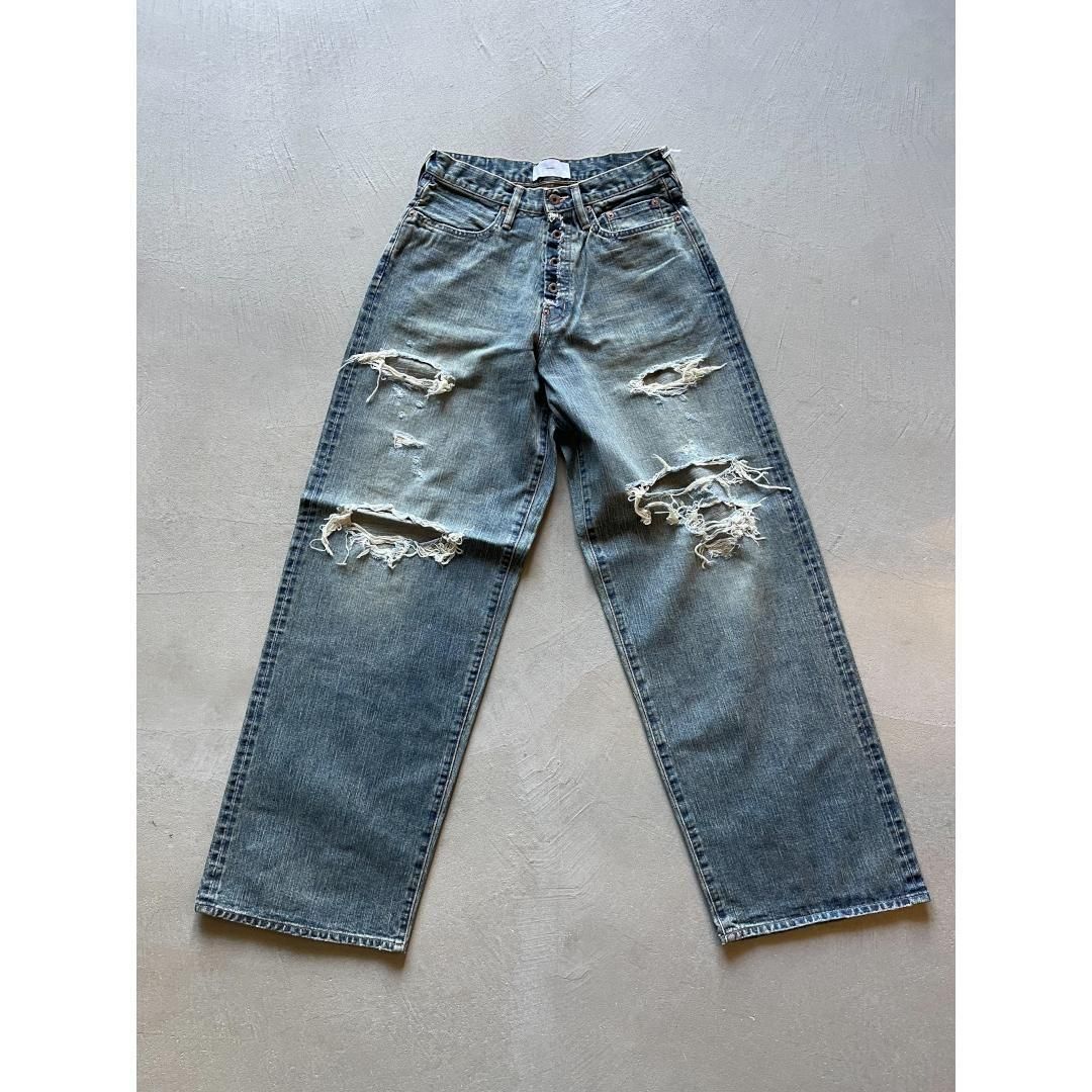 SUGARHILL 【シュガーヒル】 DAMAGED MODERN DENIM PANTS WIDE