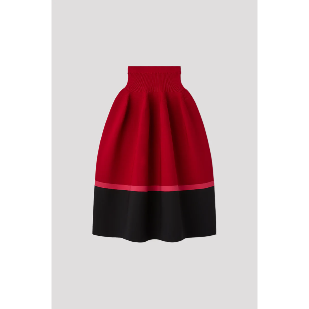CFCL 【シーエフシーエル】 POTTERY SKIRT MAROON RED MULTI