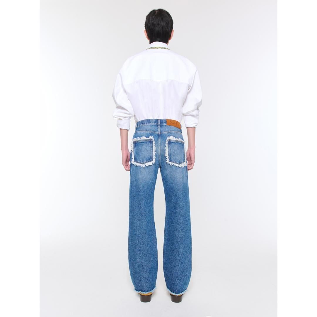 Sefr セファー STRAIGHT CUT JEANS SEFR | STRAIGHT CUT JEANS / BLUE CREASE ウォッシュストレート