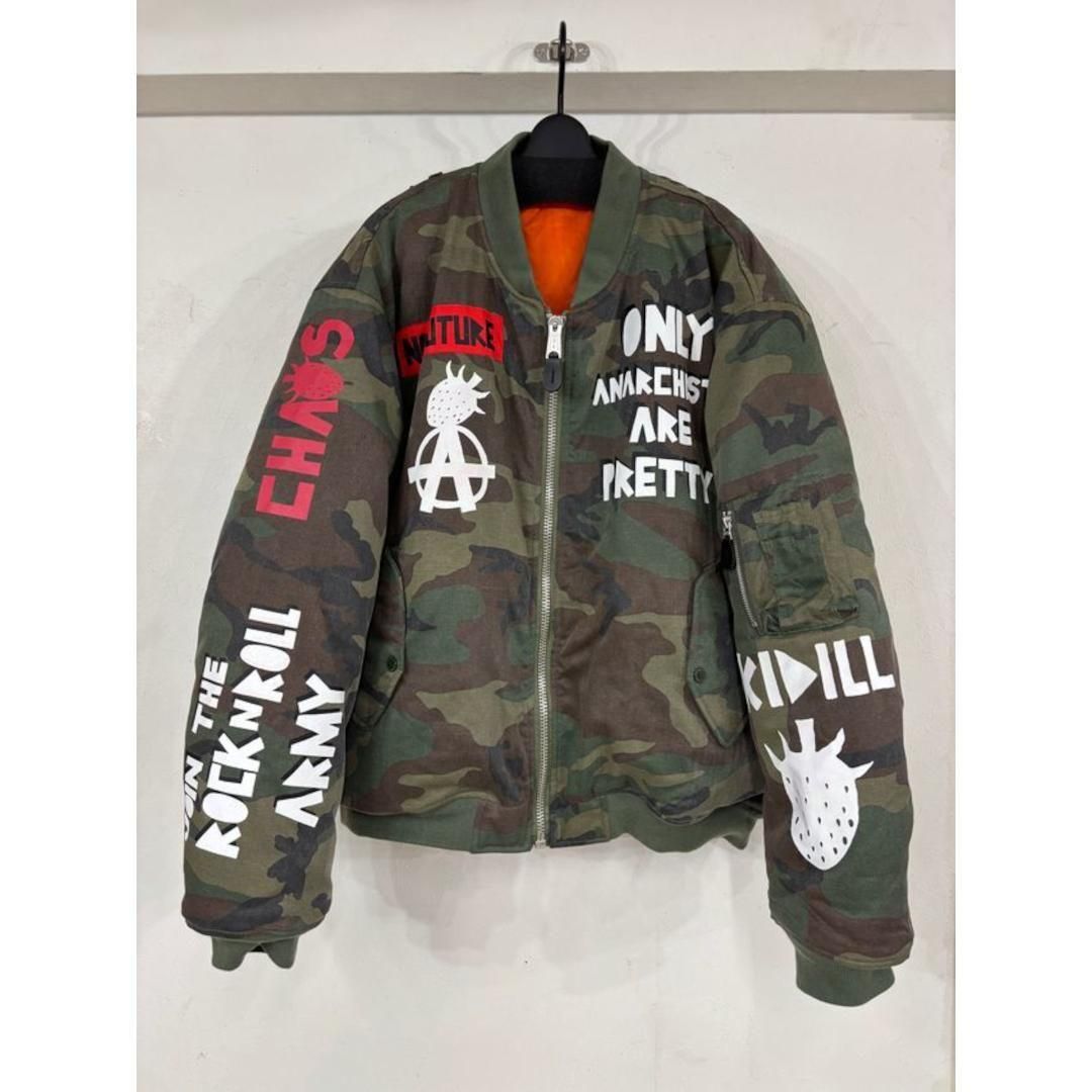 おかか　kidill 24ss patch ma-1 jacket Kidill Men's Black Patch Ma-1 Jacket | Forces Jackets