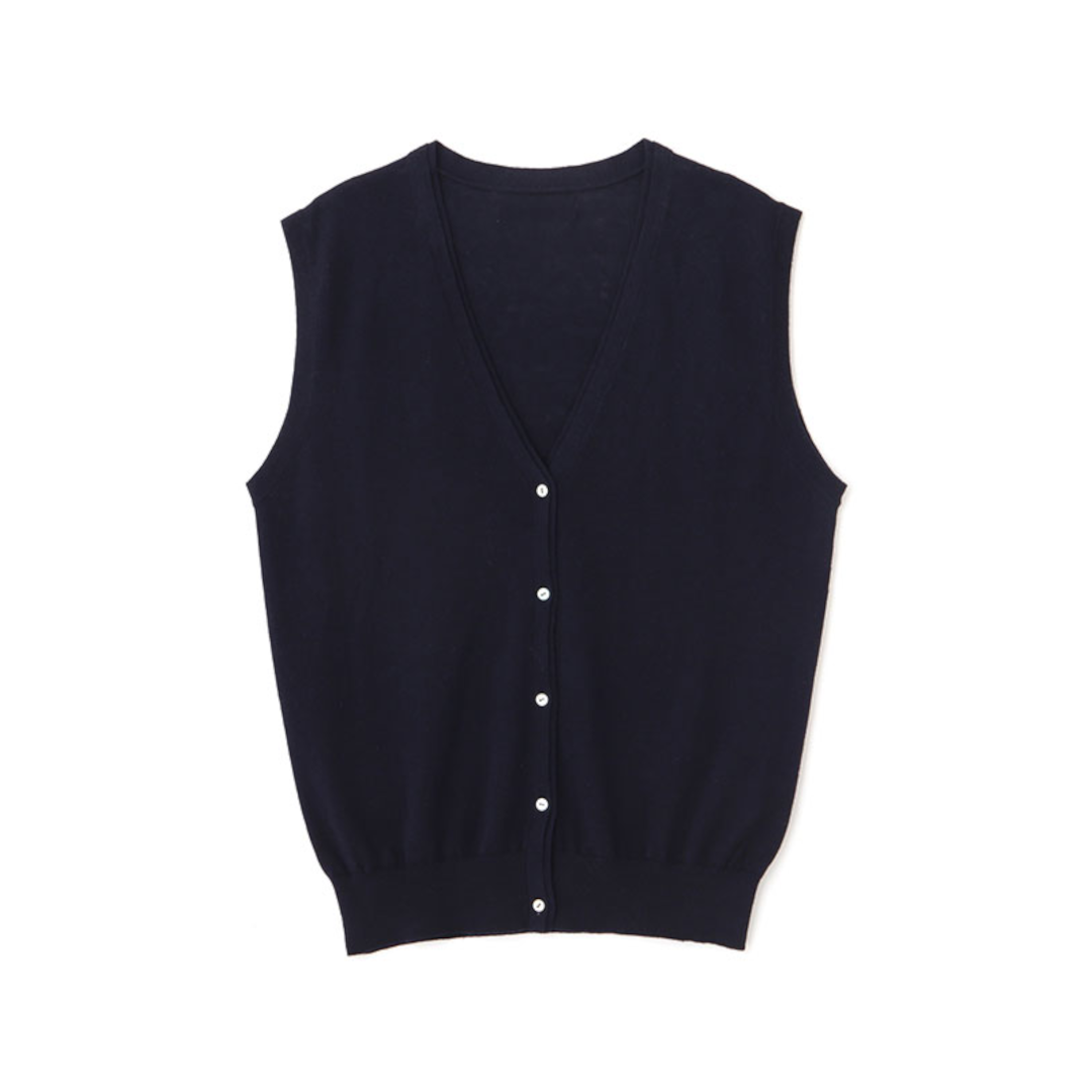 エトレ　etre tokyo コットンリネンハイゲージニットベスト ETRE 【エトレ】 コットンリネンハイゲージニットベスト NAVY