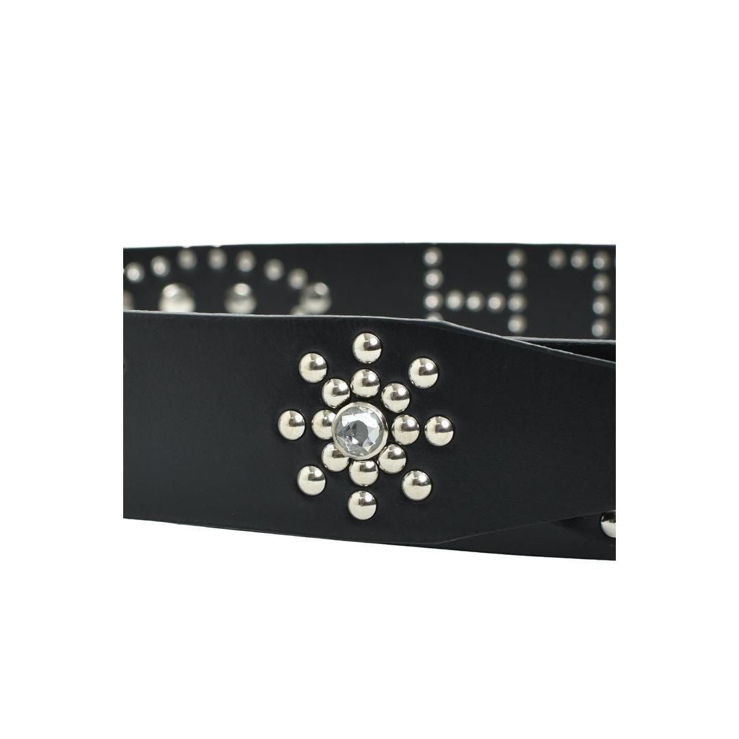 BREATH|ブレス STUDS LOGO BELT / BLACK x BLACK (2521977726062)