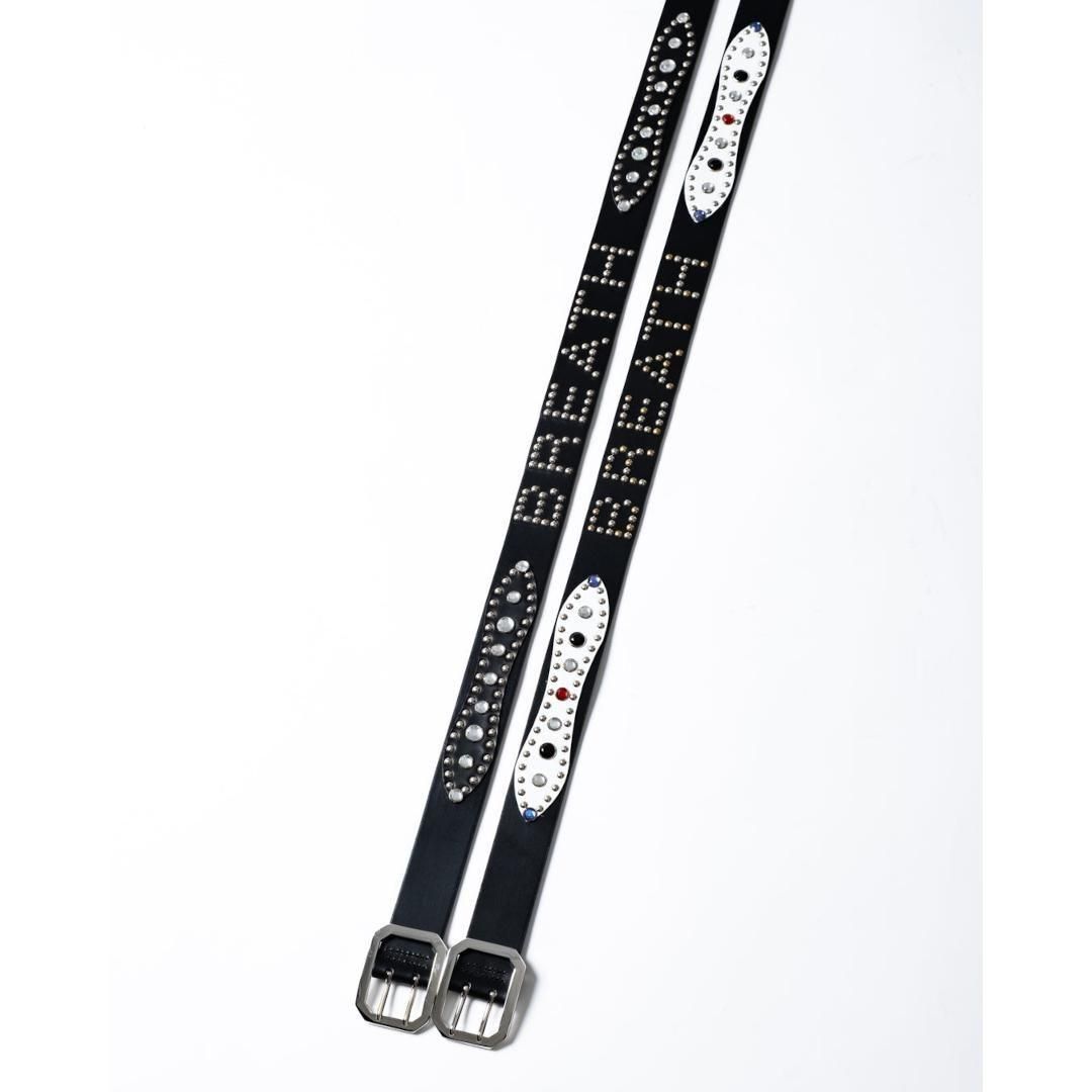 BREATH|ブレス STUDS LOGO BELT / BLACK x BLACK (2521977726062)