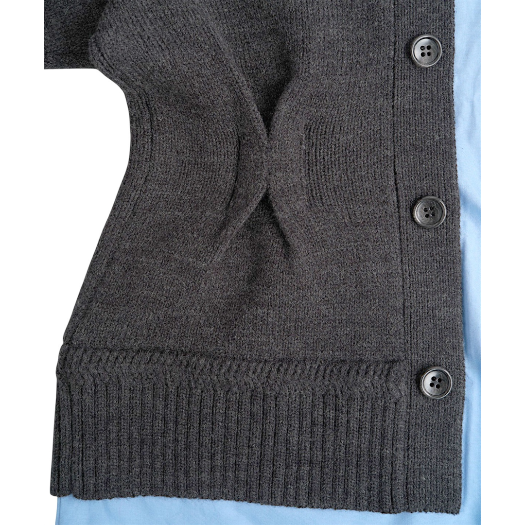 MUVEIL 【ミュベール】シャツニットプルオーバー GRAY (MA253KSW002)