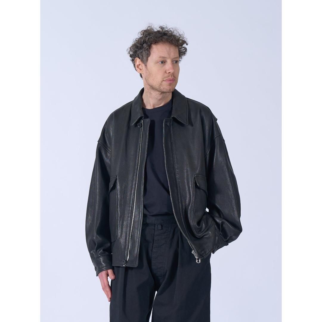 YOKE|ヨーク Cow Leather Flight Jacket BLACK , DARK BROWN