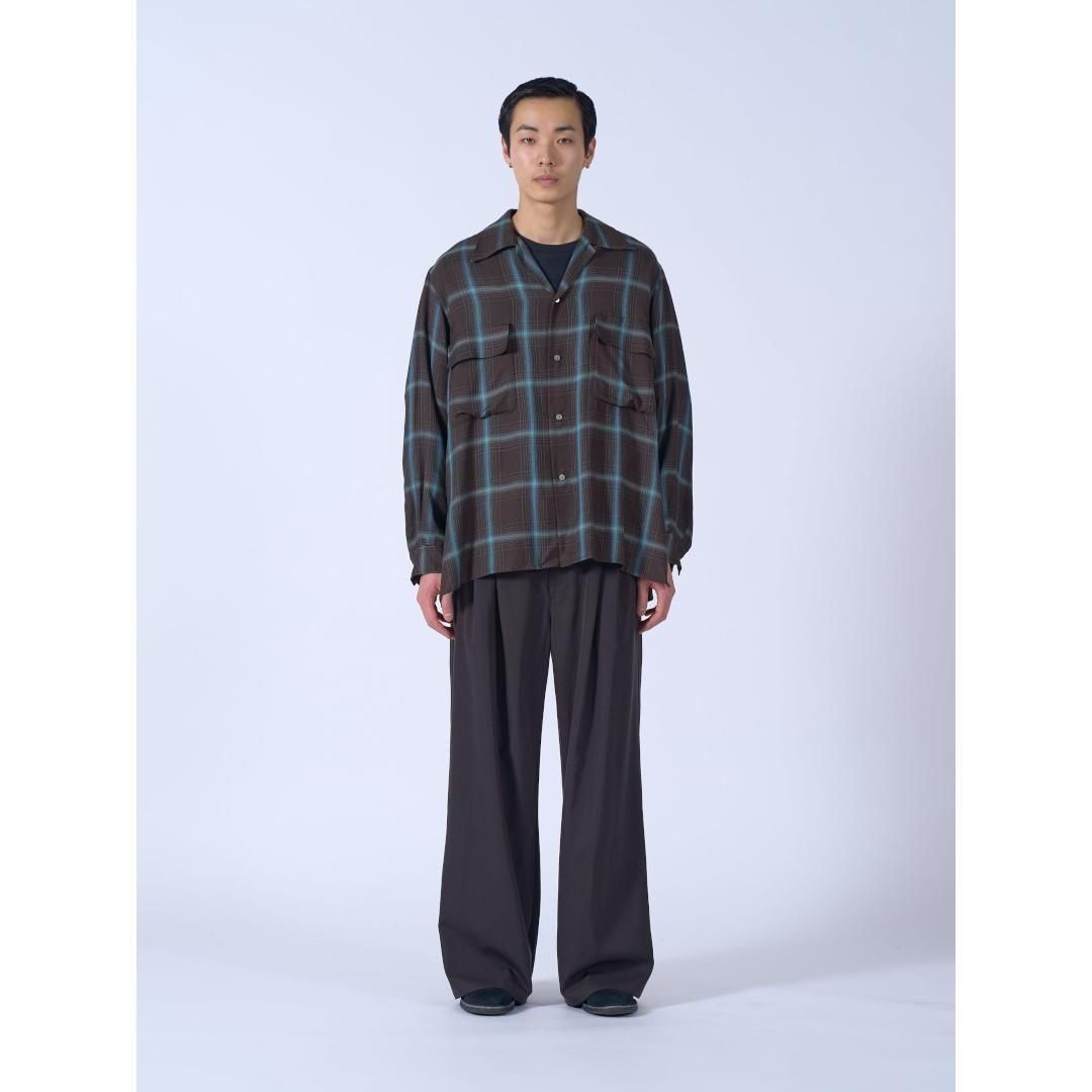 トップス 25aw YOKE Ombre Plaid Wpocket Shirt 2 YOKE|ヨーク Rayon Wool Ombre Plaid Wpocket Shirt BROWN (YK25FW01077SH)
