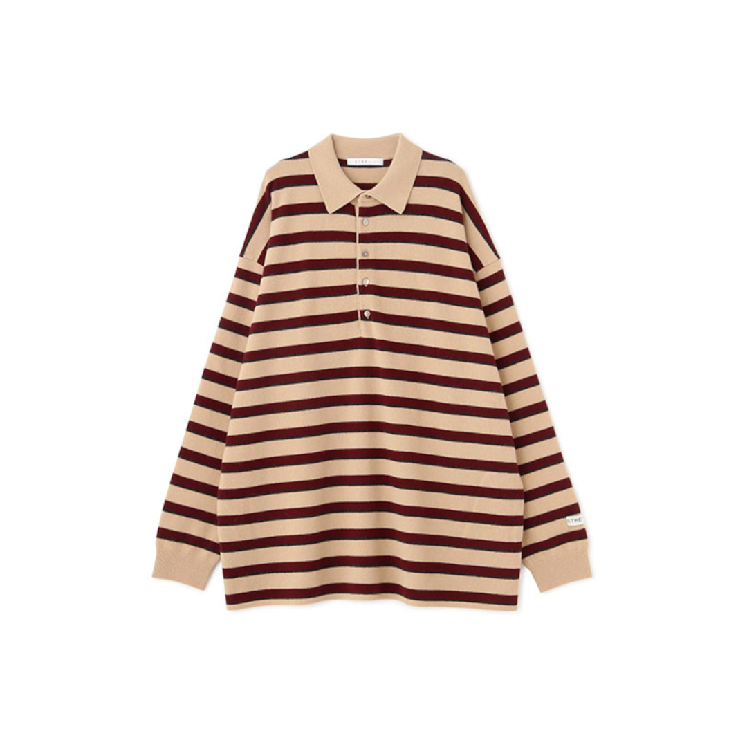 ETRE TOKYO マルチボーダーニットポロ 横浜　ノベルティ　セット ETRE 【エトレ】 マルチボーダーニットポロ BEIGE (1225511054-0)