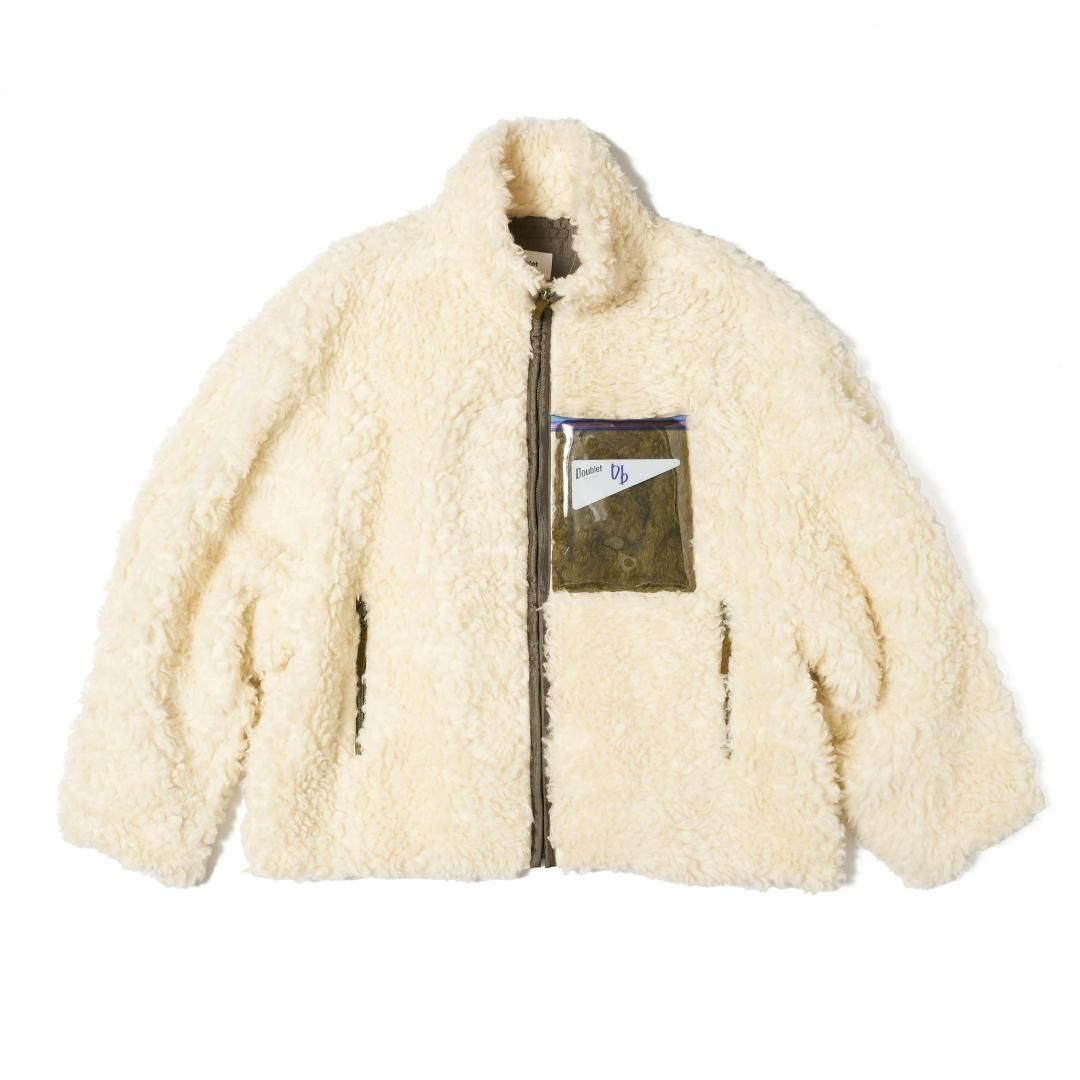 doublet | ダブレット HEMP FAUX FUR ZIP-UP JACKET IVORY