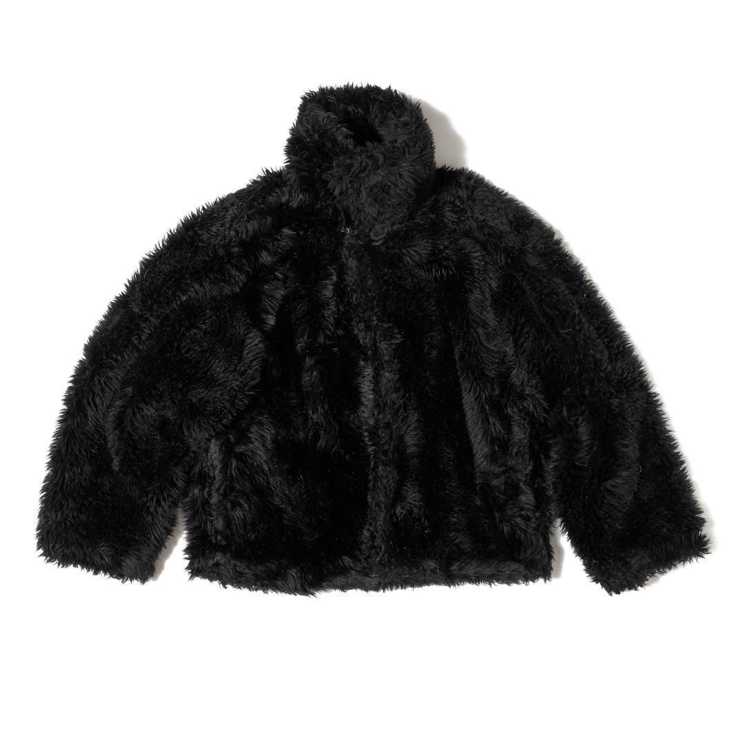 doublet | ダブレット SINISTER MOUTH FAUX FUR JACKET BLACK , GREY