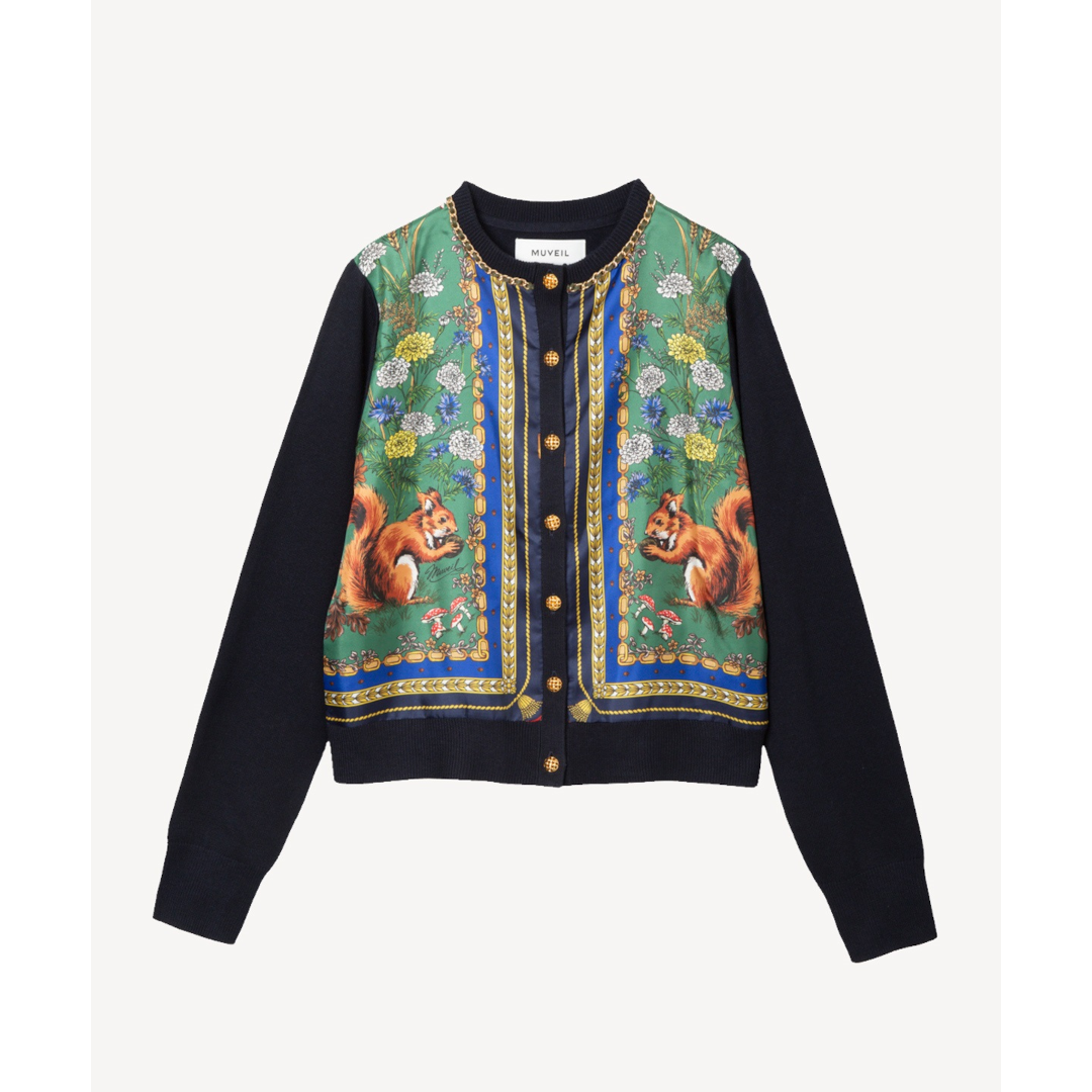 【美品】MUVEIL / ミュベール24AW 総柄 カーディガンコットン100% MUVEIL / ミュベール24AW 総柄 カーディガン コットン100%