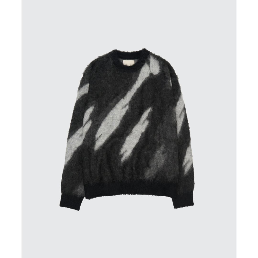 YOKE|ヨーク Kid Mohair Jacquard Sweater BLUR (YK25FW01110S)
