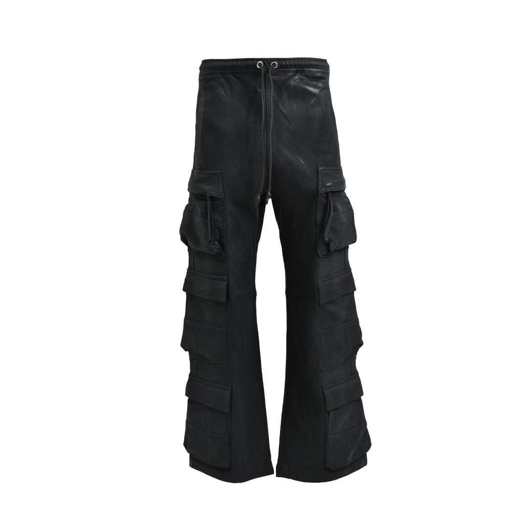 BREATH ブラック カーゴパンツ BREATH - ブレス】 COATING BOOTCUT CARGO PANTS / BLACK