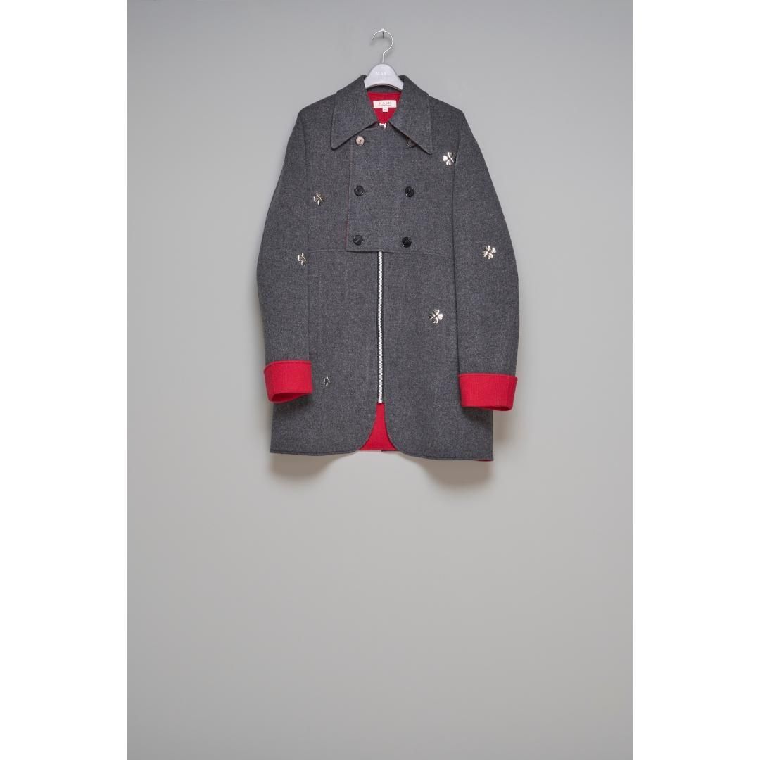 ジャケット・アウター MASU ZIP-UP CLOVER STUDS COAT MASU / ZIP-UP CLOVER STUDS COAT-MASUの通販EQUAL