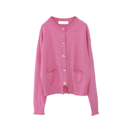 MARILYN MOON ڥޥࡼcotton cashmere bijou cardigan 55.PINK (4254-00355)