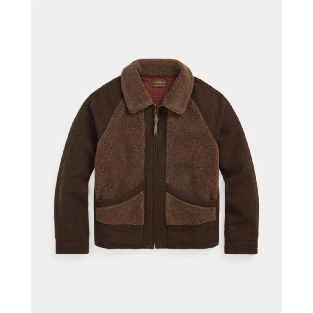 RRL | ダブルアールエル FLEECE PANELED JACQUARD JACKET BROWN / 200