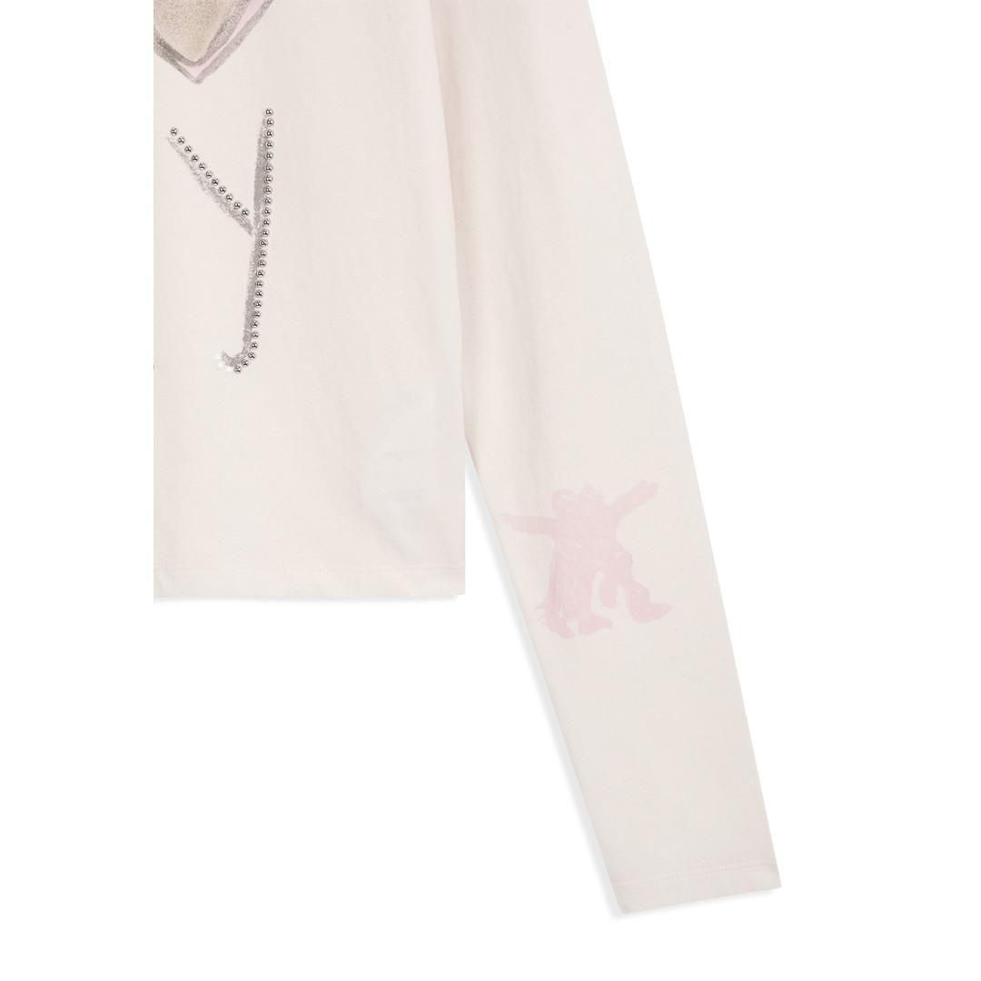 OPEN YY | オープンワイワイ BEADED I LOVE YY TEE, WHITE (YY254TS002)