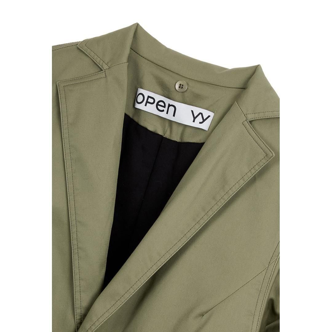 OPEN YY | オープンワイワイ FAUX FUR TRIMMING SAFARI JACKET, KHAKI