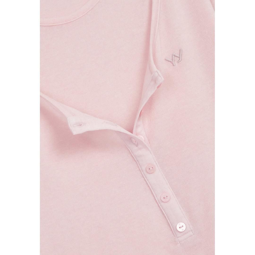 OPEN YY | オープンワイワイ LAYERED HENLEY LOUNGE TEE, CHARCOAL
