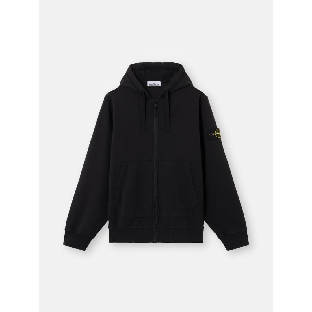 STONE ISLAND|ȡ󥢥 Regular-fit hooded zip-up sweatshirt  BLACK / V0029 (K2S156100061S0051V0029) 