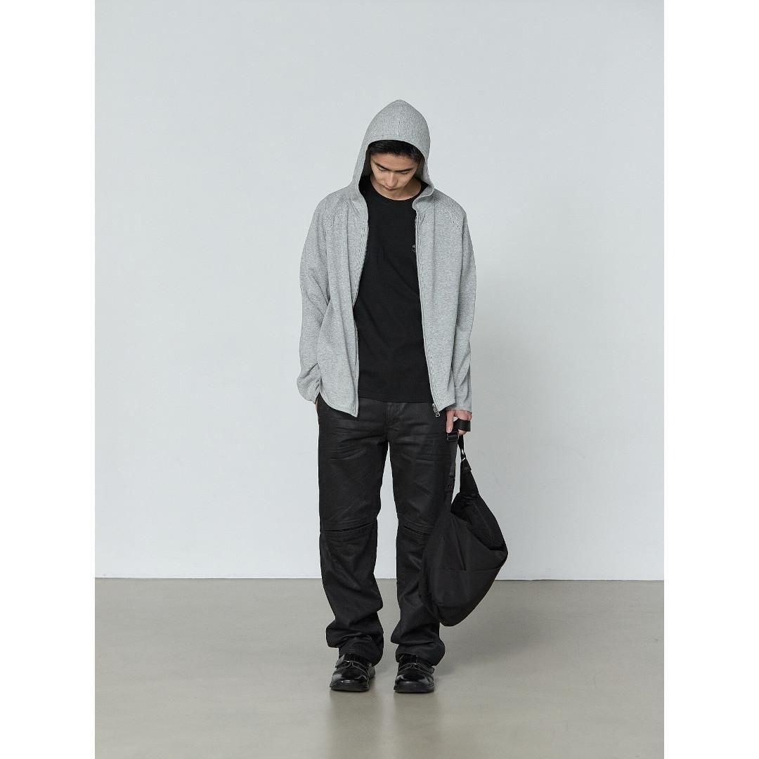 SAN SAN GEAR | サンサンギア KNIT ZIP-UP HOODIE MELANGE GREY