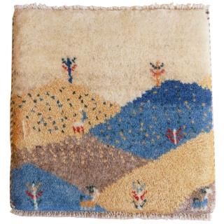 爽やかなザグロス山脈<br>ギャッベ <br>39×39cm 【送料無料】