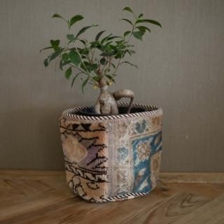 2点専用／ボーンポットお得SET  グリーン　イエロー　トルコヴィンテージラグ ヴィンテージラグポット - inie japan | ギャッベやキリムなどの
