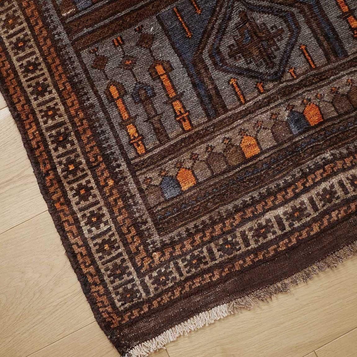 バルーチ　ソフレ　キリム　オレンジ オレンジを効かすバルーチ144×89cm【送料無料】 - inie japan