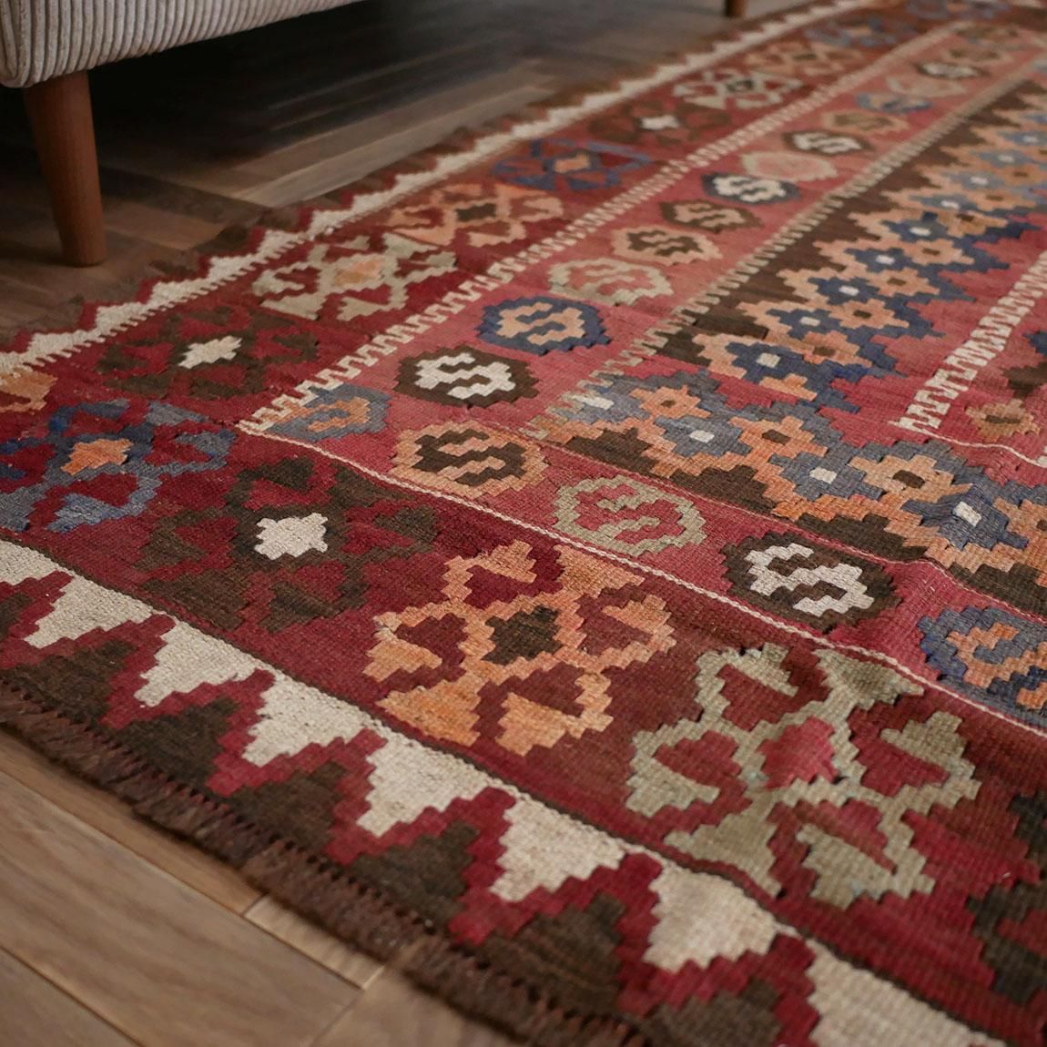 キリム ビンテージ 289×73㎝ 絨毯 オールドキリムラグ ｜ラグ